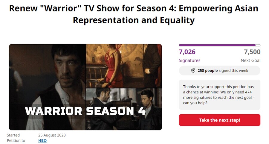 Petition.org for warrior season 4 : r/WarriorTV