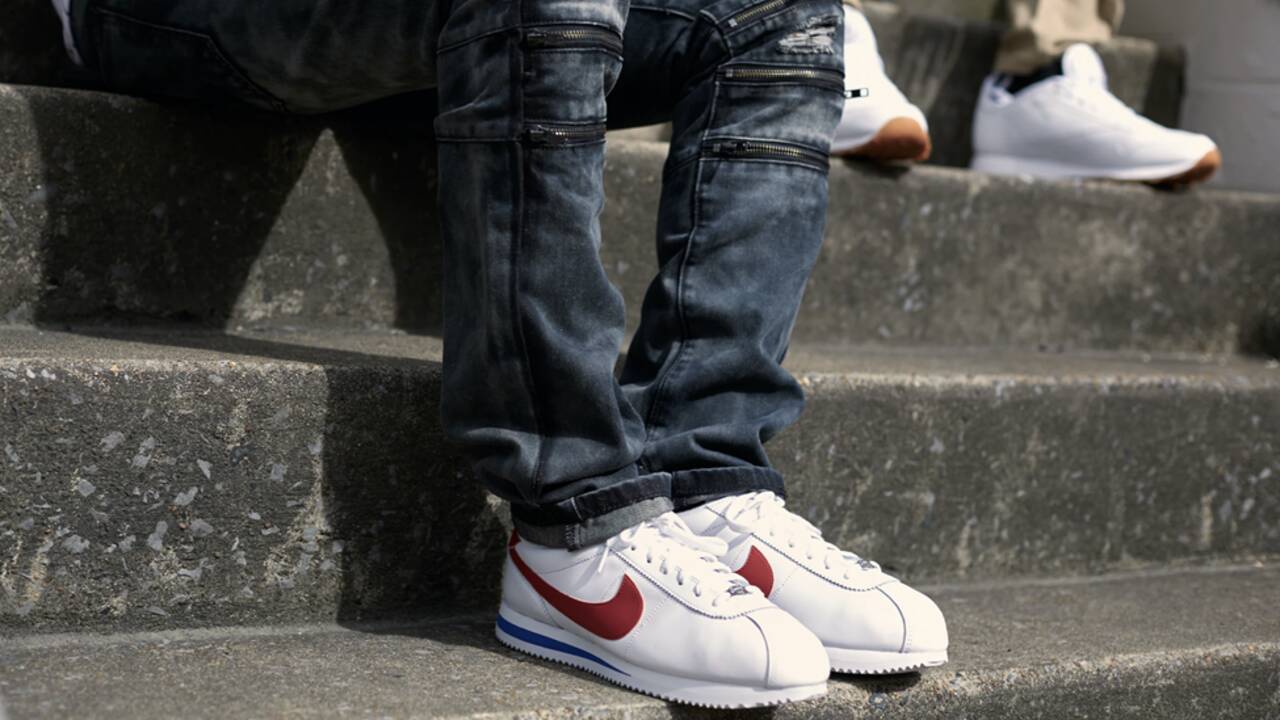 cortez shoes on feet